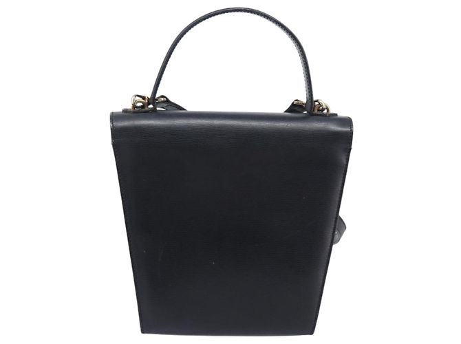 Borsa a mano Christian Dior in pelle 2way Nero Oro Auth 204155 D'oro - vista 3