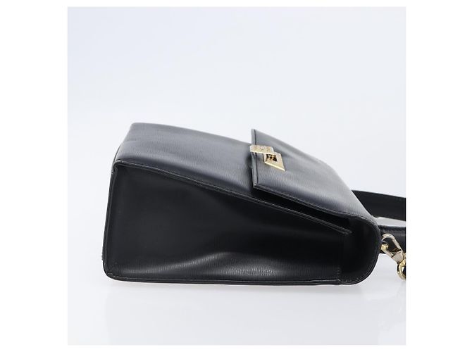 Borsa a mano Christian Dior in pelle 2way Nero Oro Auth 204155 D'oro - vista 4