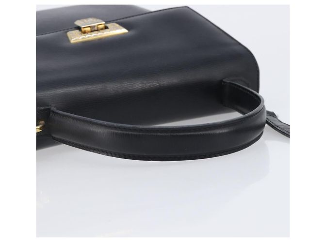 Borsa a mano Christian Dior in pelle 2way Nero Oro Auth 204155 D'oro - vista 7