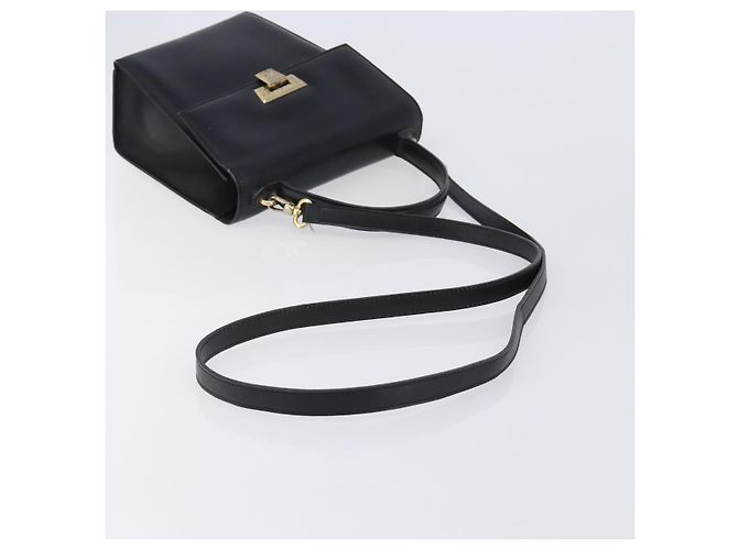 Borsa a mano Christian Dior in pelle 2way Nero Oro Auth 204155 D'oro - vista 9