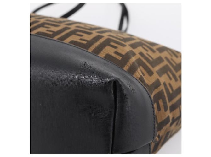 FENDI Zucca Canvas Tote Bag Schwarz Braun Auth 204873 - Ansicht 10