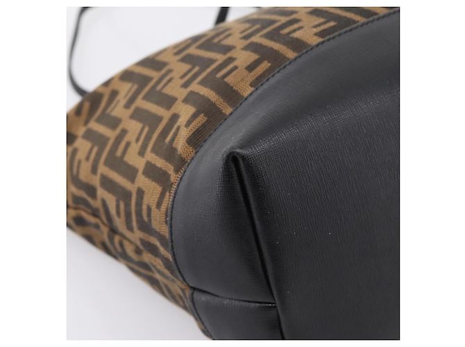 FENDI Zucca Canvas Tote Bag Schwarz Braun Auth 204873 - Ansicht 11