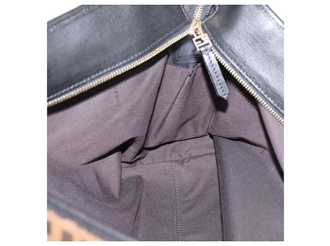 FENDI Zucca Canvas Tote Bag Schwarz Braun Auth 204873 - Ansicht 19