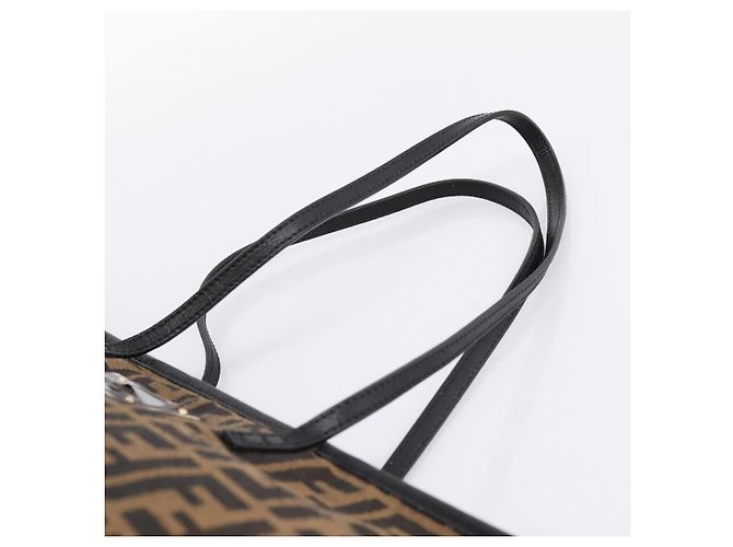 FENDI Zucca Canvas Tote Bag Schwarz Braun Auth 204873 - Ansicht 8
