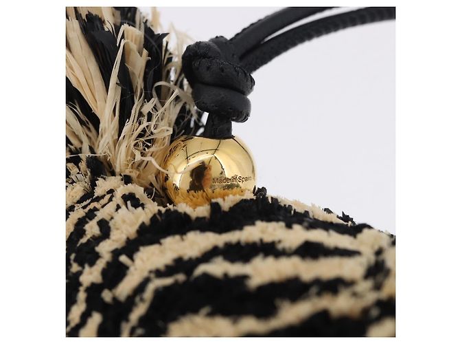 LOEWE Ciondolo Borsa Motif Zebra Pelle Black Beige Auth 167701SAM Nero - vista 16