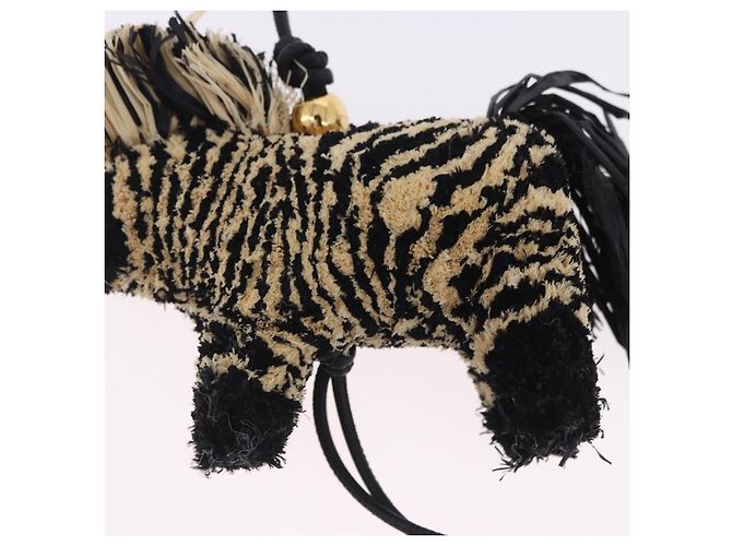 LOEWE Ciondolo Borsa Motif Zebra Pelle Black Beige Auth 167701SAM Nero - vista 4