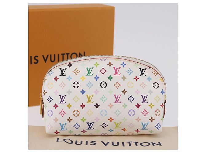 LOUIS VUITTON Monogram Multicolor Pochette Cosmetic Pouch M47354 LV Auth 204614V Bianco - vista 12