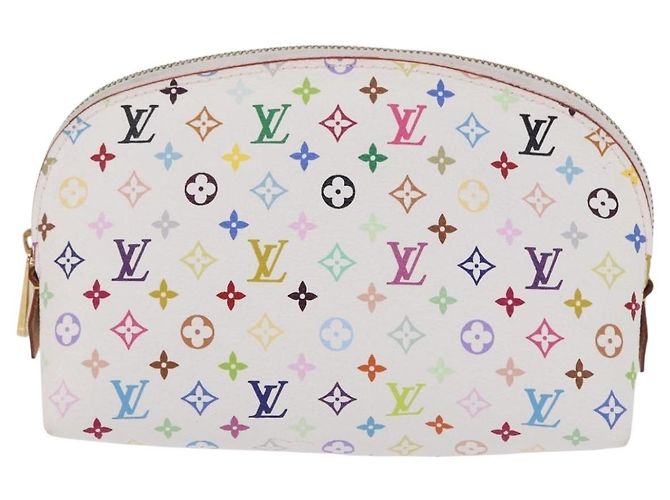 LOUIS VUITTON Monogram Multicolor Pochette Cosmetic Pouch M47354 LV Auth 204614V Bianco - vista 13