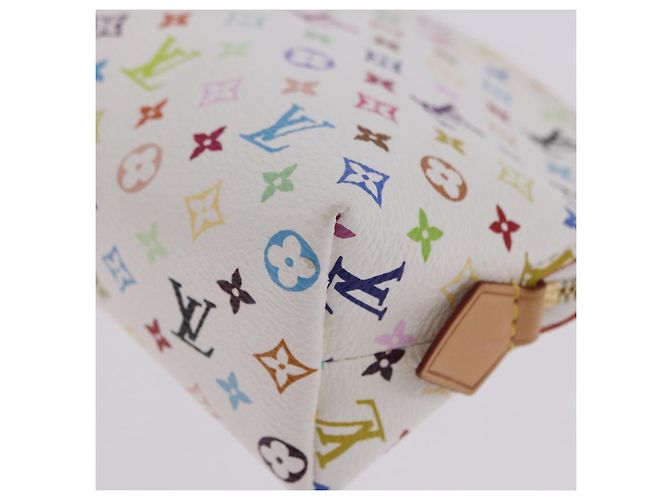 LOUIS VUITTON Monogram Multicolor Pochette Cosmetic Pouch M47354 LV Auth 204614V Bianco - vista 14