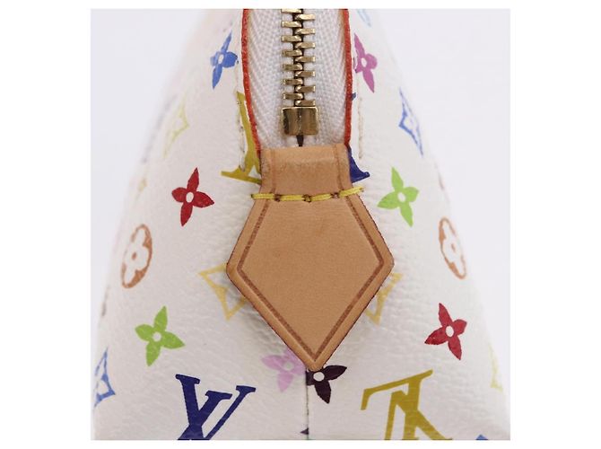LOUIS VUITTON Monogram Multicolor Pochette Cosmetic Pouch M47354 LV Auth 204614V Bianco - vista 17
