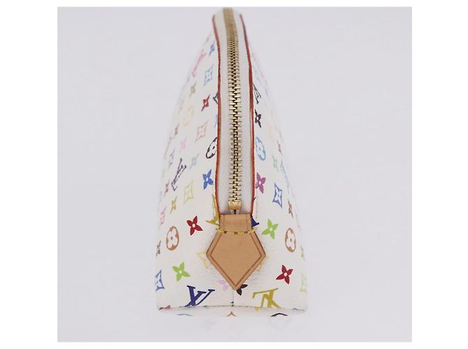 LOUIS VUITTON Monogram Multicolor Pochette Cosmetic Pouch M47354 LV Auth 204614V Bianco - vista 3