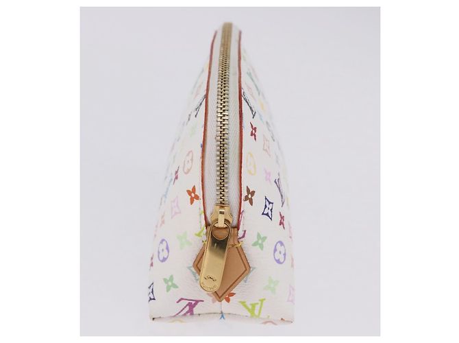 LOUIS VUITTON Monogram Multicolor Pochette Cosmetic Pouch M47354 LV Auth 204614V Bianco - vista 4