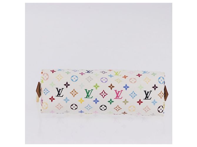 LOUIS VUITTON Monogram Multicolor Pochette Cosmetic Pouch M47354 LV Auth 204614V Bianco - vista 6