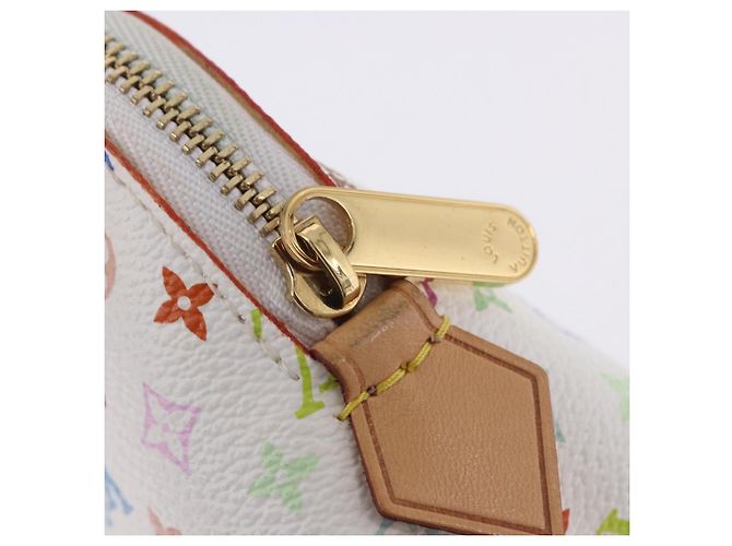 LOUIS VUITTON Monogram Multicolor Pochette Cosmetic Pouch M47354 LV Auth 204614V Bianco - vista 9
