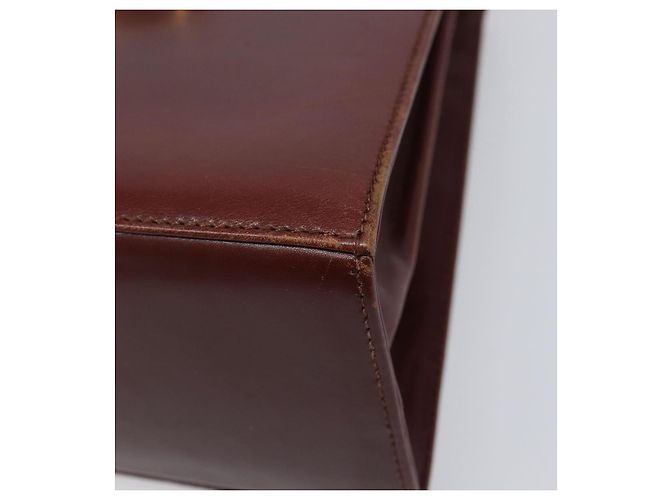 Borsa Salvatore Ferragamo Gancini in pelle 2way Brown Gold Auth LN168 - vista 13