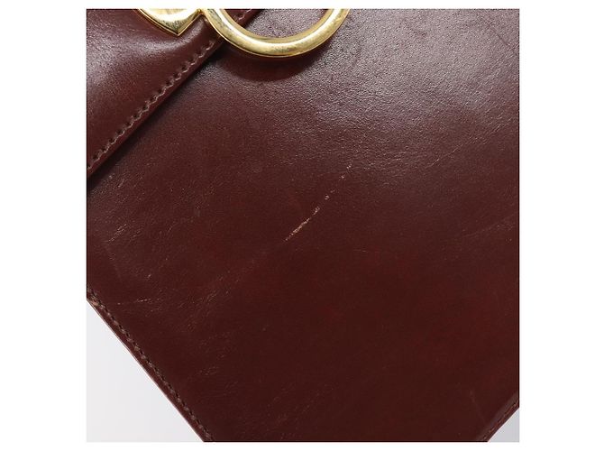 Borsa Salvatore Ferragamo Gancini in pelle 2way Brown Gold Auth LN168 - vista 21