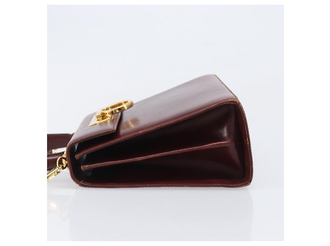 Borsa Salvatore Ferragamo Gancini in pelle 2way Brown Gold Auth LN168 - vista 5