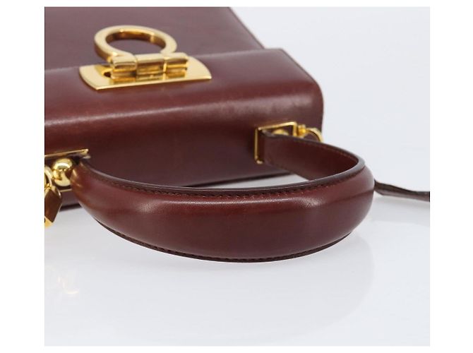 Borsa Salvatore Ferragamo Gancini in pelle 2way Brown Gold Auth LN168 - vista 7