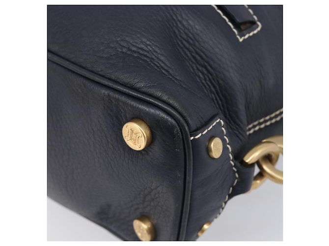 Céline Borsa a mano CELINE in pelle nera e oro Auth am12599V Nero D'oro - vista 10