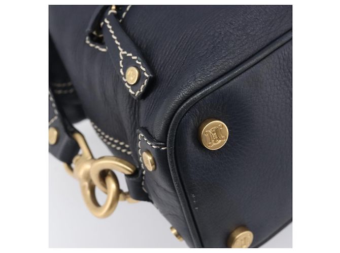 Céline Borsa a mano CELINE in pelle nera e oro Auth am12599V Nero D'oro - vista 11