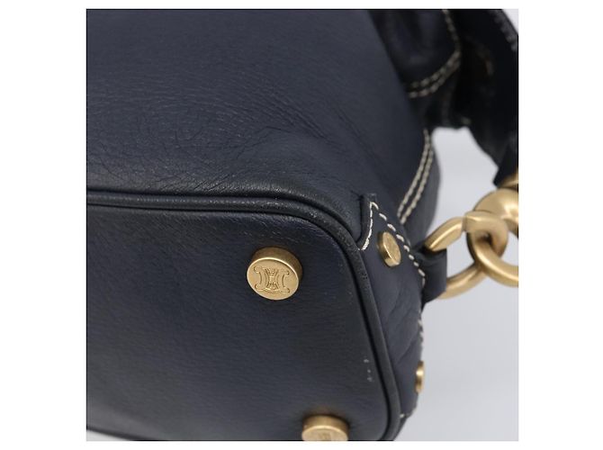 Céline Borsa a mano CELINE in pelle nera e oro Auth am12599V Nero D'oro - vista 12
