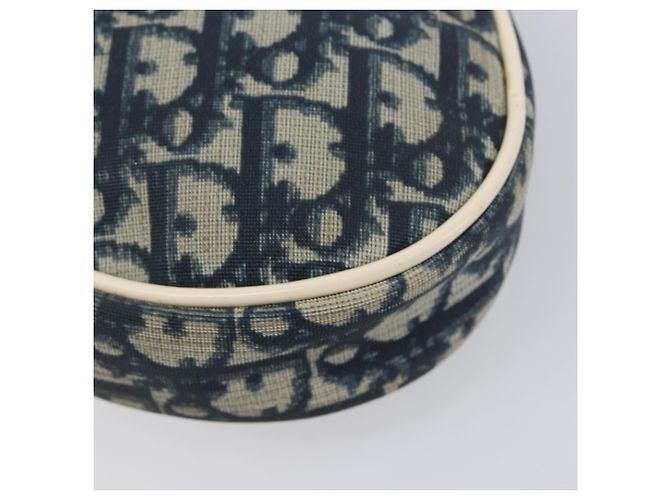 Pouch Saddle Christian Dior Trotter Canvas PVC Navy Silver Auth am12667A Argento Blu navy - vista 14