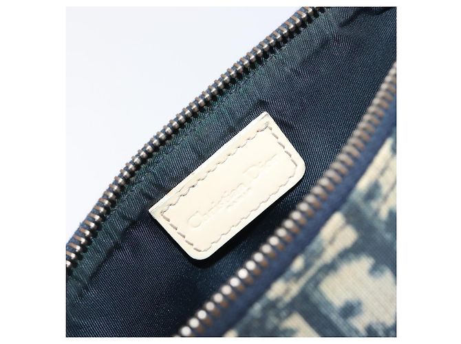 Pouch Saddle Christian Dior Trotter Canvas PVC Navy Silver Auth am12667A Argento Blu navy - vista 18