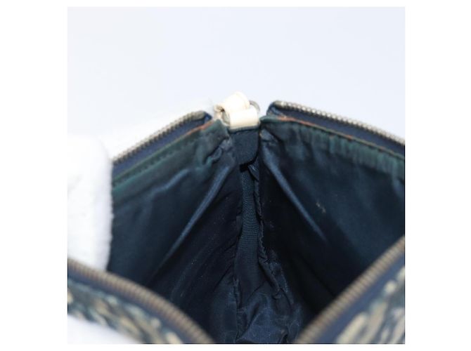 Pouch Saddle Christian Dior Trotter Canvas PVC Navy Silver Auth am12667A Argento Blu navy - vista 21