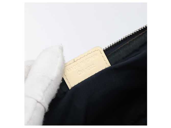 Pouch Saddle Christian Dior Trotter Canvas PVC Navy Silver Auth am12667A Argento Blu navy - vista 22