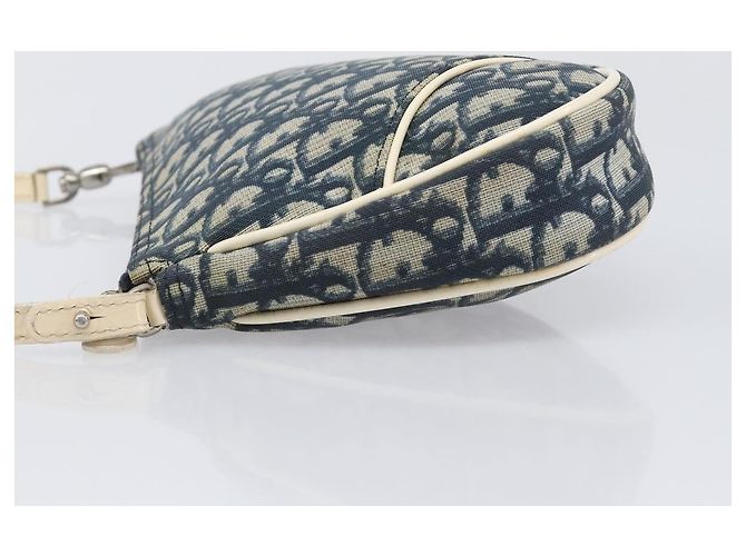 Pouch Saddle Christian Dior Trotter Canvas PVC Navy Silver Auth am12667A Argento Blu navy - vista 5