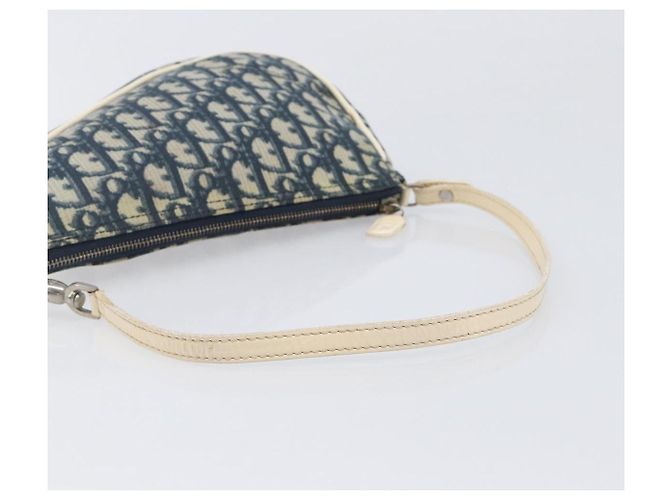 Pouch Saddle Christian Dior Trotter Canvas PVC Navy Silver Auth am12667A Argento Blu navy - vista 7