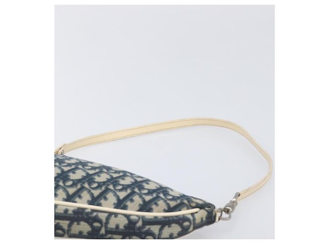 Pouch Saddle Christian Dior Trotter Canvas PVC Navy Silver Auth am12667A Argento Blu navy - vista 8