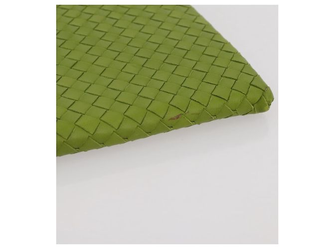 Housse iPad BOTTEGA VENETA INTRECCIATO en cuir Vert Auth 204255 - vue 9