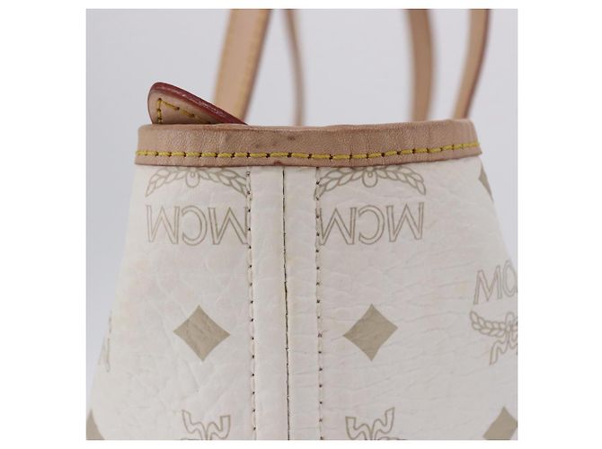 MCM Vicetos Logogram Tote Bag PVC Leather White Auth 205128 Weiß - Ansicht 10
