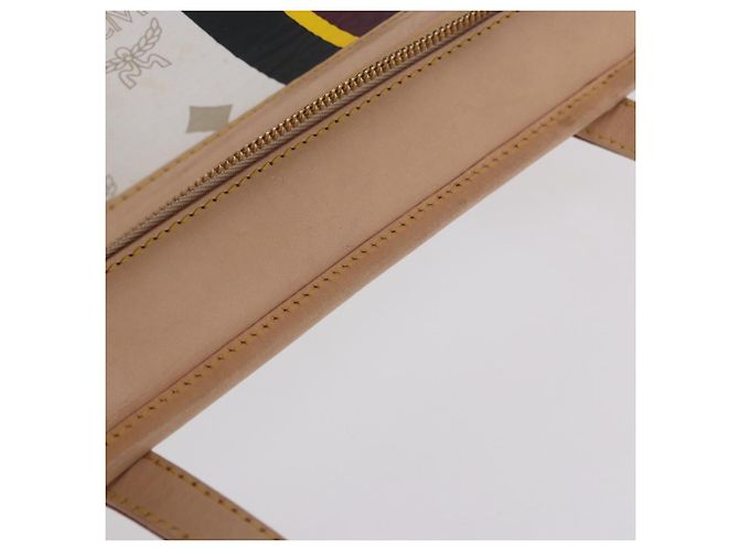 MCM Vicetos Logogram Tote Bag PVC Leather White Auth 205128 Weiß - Ansicht 12