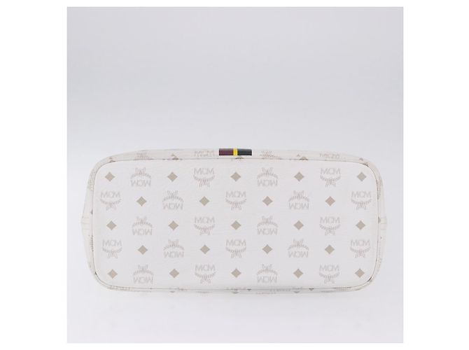 MCM Vicetos Logogram Tote Bag PVC Leather White Auth 205128 Weiß - Ansicht 16