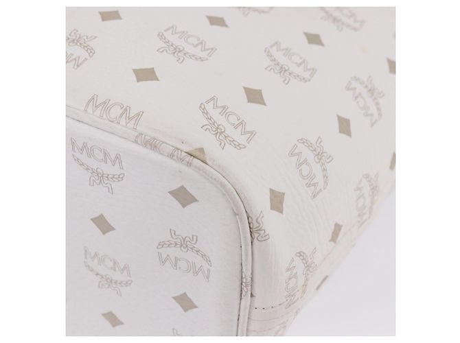 MCM Vicetos Logogram Tote Bag PVC Leather White Auth 205128 Weiß - Ansicht 20