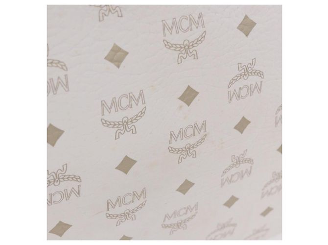 MCM Vicetos Logogram Tote Bag PVC Leather White Auth 205128 Weiß - Ansicht 5