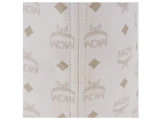 MCM Vicetos Logogram Tote Bag PVC Leather White Auth 205128 Weiß - Ansicht 7
