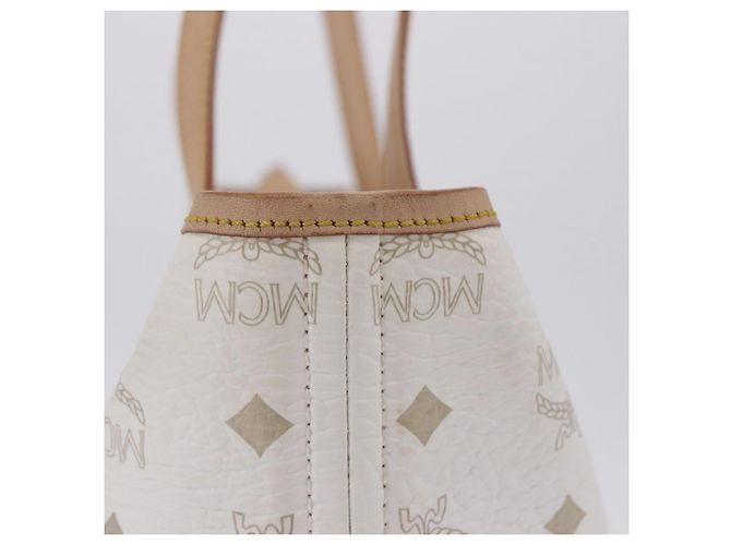 MCM Vicetos Logogram Tote Bag PVC Leather White Auth 205128 Weiß - Ansicht 8