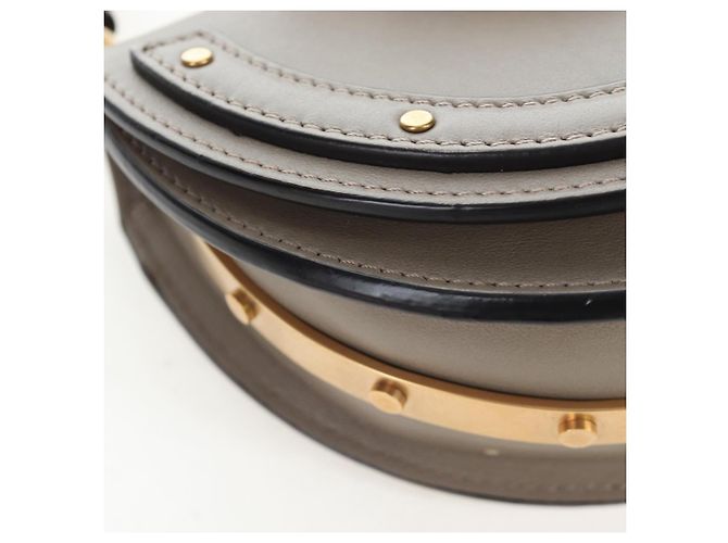 Chloé Chloe Nile Minaudiere Handtasche Leder 2way Beige Gold Auth 203780V Golden - Ansicht 13