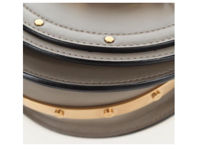 Chloé Chloe Nile Minaudiere Handtasche Leder 2way Beige Gold Auth 203780V Golden - Ansicht 14