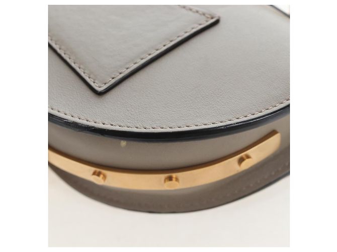 Chloé Chloe Nile Minaudiere Handtasche Leder 2way Beige Gold Auth 203780V Golden - Ansicht 16