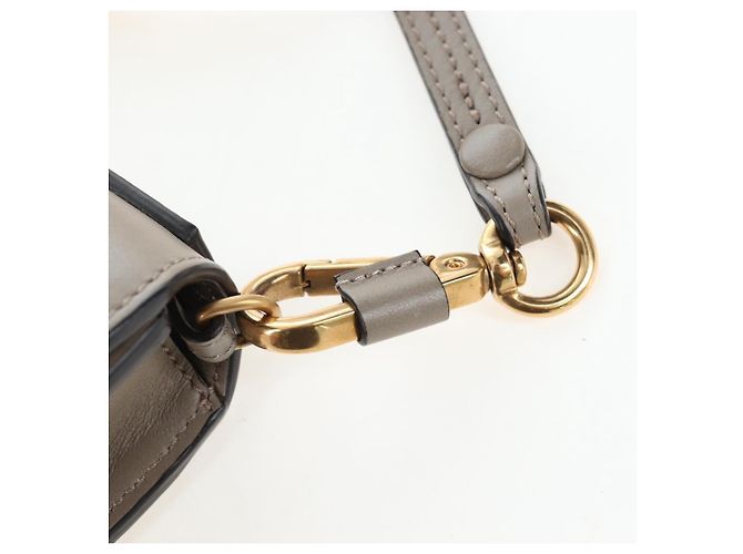 Chloé Chloe Nile Minaudiere Handtasche Leder 2way Beige Gold Auth 203780V Golden - Ansicht 18