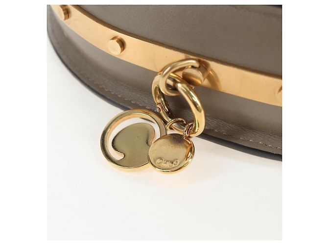 Chloé Chloe Nile Minaudiere Handtasche Leder 2way Beige Gold Auth 203780V Golden - Ansicht 19