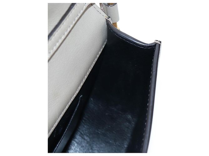 Chloé Chloe Nile Minaudiere Handtasche Leder 2way Beige Gold Auth 203780V Golden - Ansicht 23