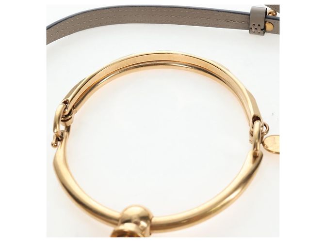 Chloé Chloe Nile Minaudiere Handtasche Leder 2way Beige Gold Auth 203780V Golden - Ansicht 8