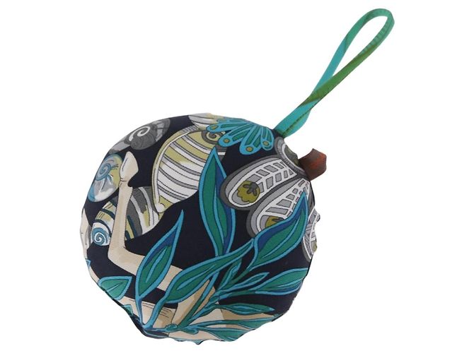 Hermès HERMES Petit Ash Bag Charm Silk Blue Auth 203689M Blau - Ansicht 2