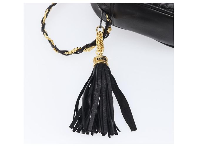 Bolsa de Ombro com Corrente BALLY em Couro Preto e Dourado Auth BA15568A - vista 16