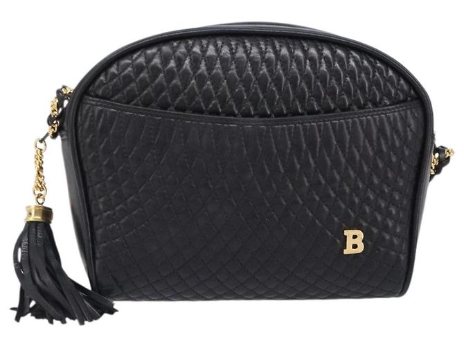 Bolsa de Ombro com Corrente BALLY em Couro Preto e Dourado Auth BA15568A - vista 2